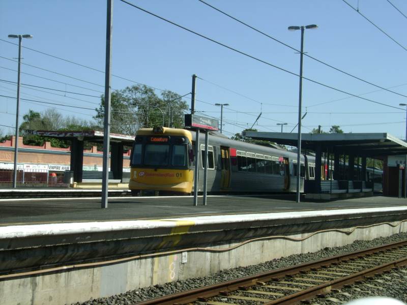 EMU 01 at Graceville
EMU 01 on a Caboolture service at Graceville station.  2013
