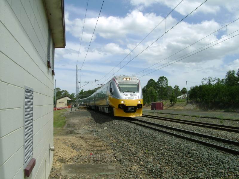 Electric tilt train  Traveston
Electric tilt train passing through Traveston
