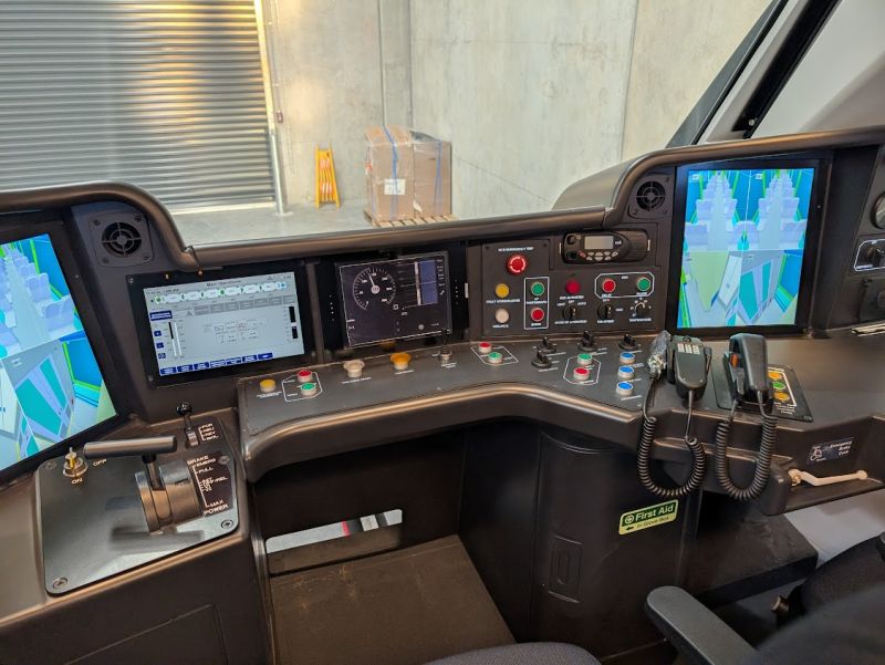 View of the driving cab.
